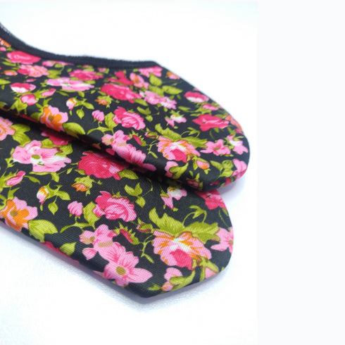 Womens Pink Floral Printed No Show Socks